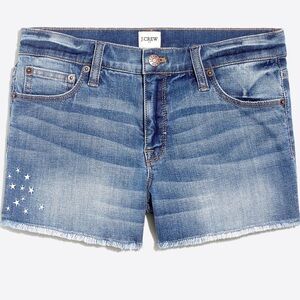 J. Crew size 31 Jean shorts with embroidered stars.